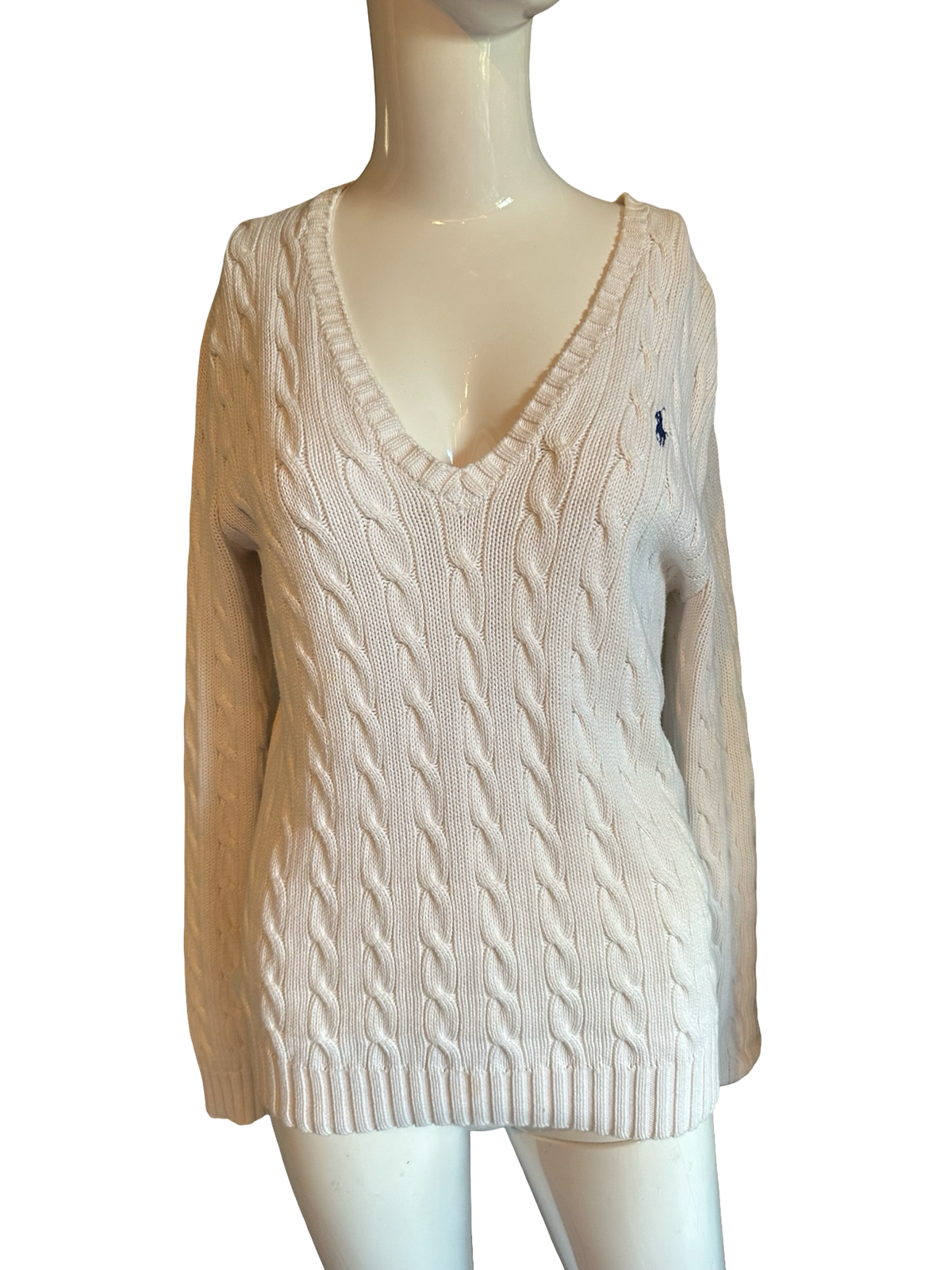 Ralph Lauren Sport White Cable-Knit Sweater