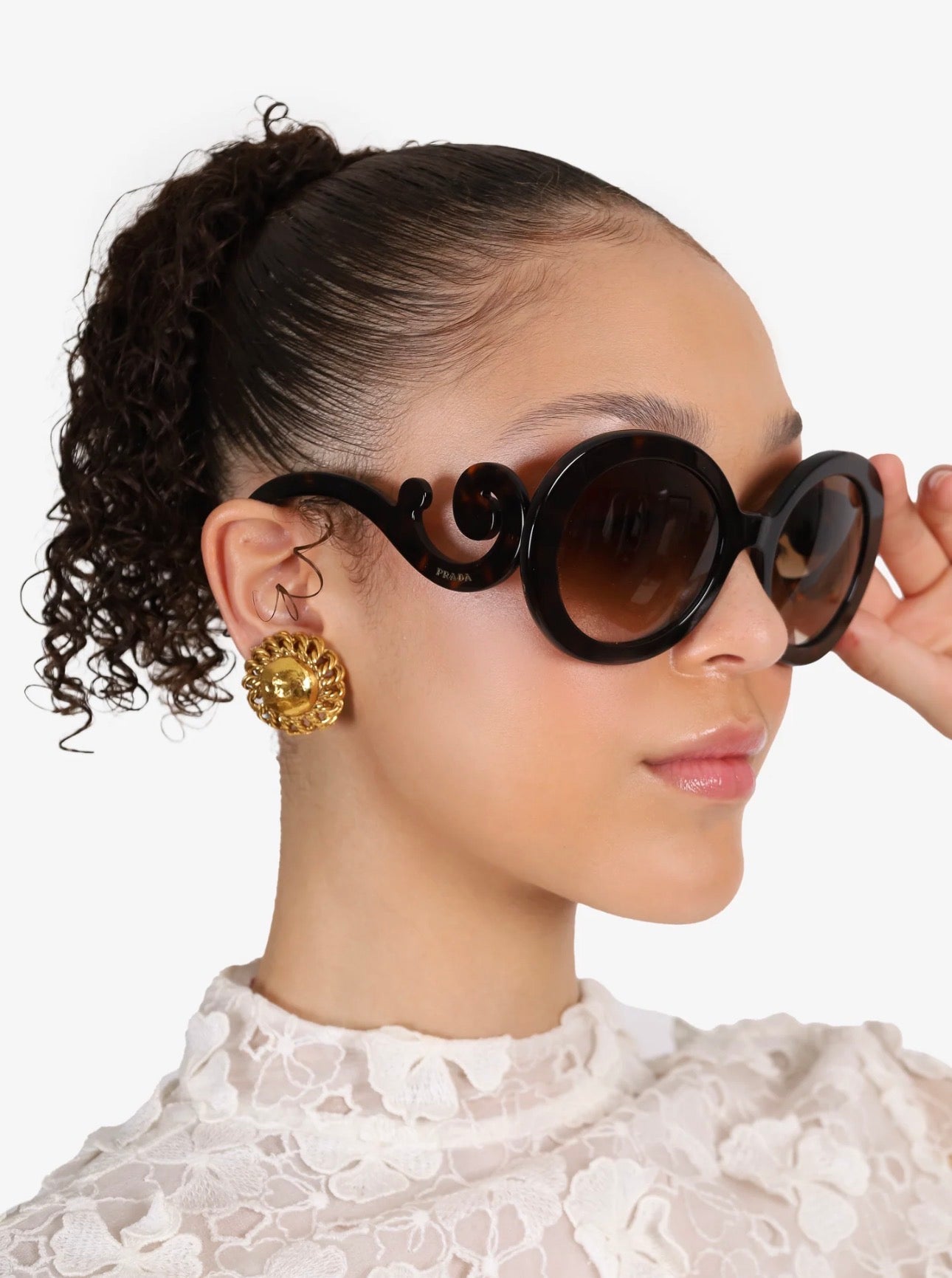 Prada Baroque Tortoiseshell Swirl Sunglasses