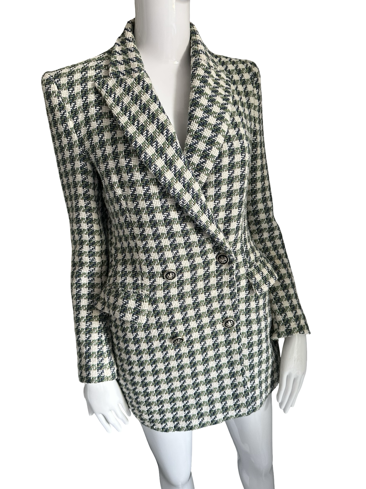 Zara Textured Double-Breasted Blazer Dress Small