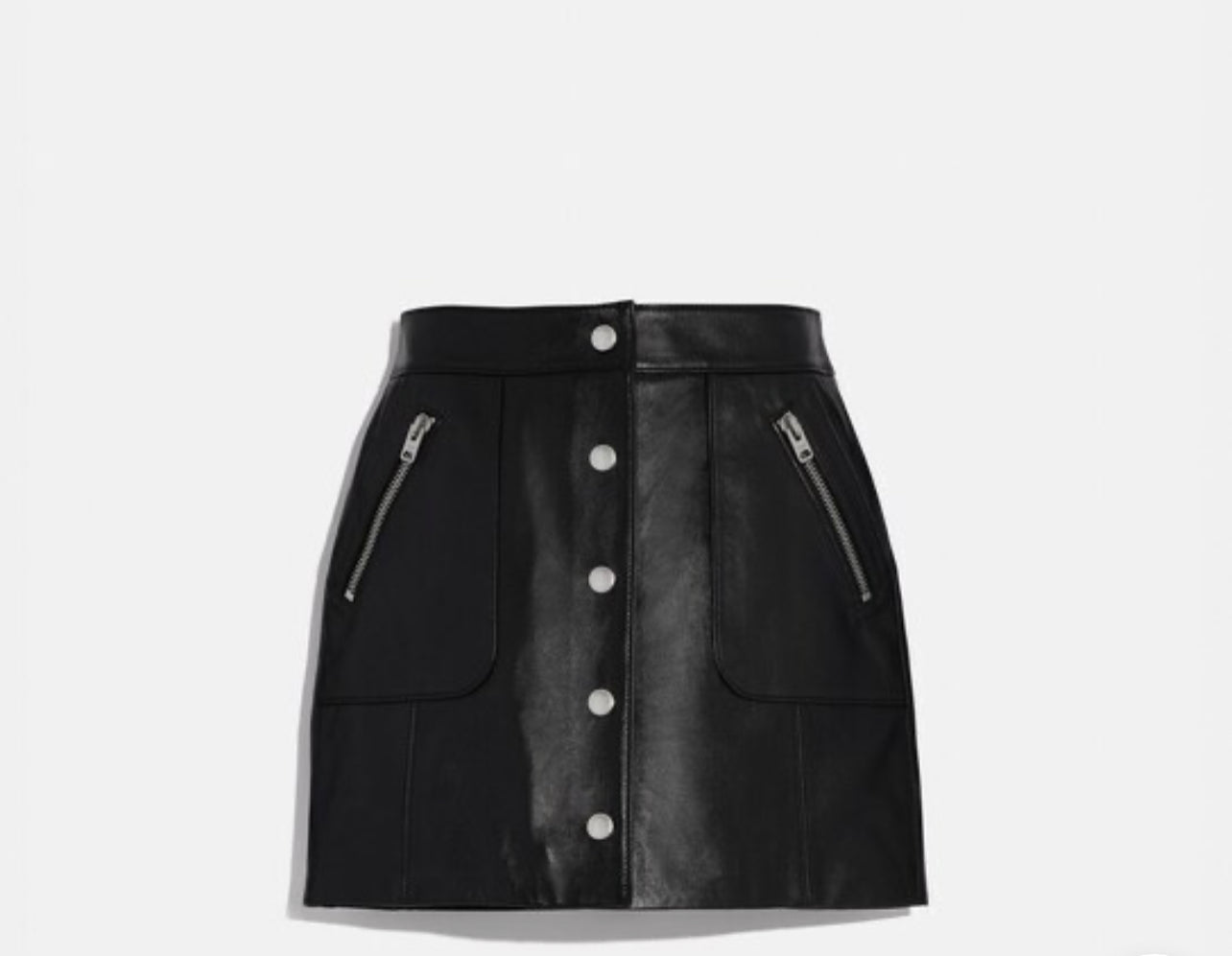 Coach Leather Mini Skirt Size 10